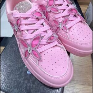 Cape Robbin Pink Butterfly Accent Sneakers